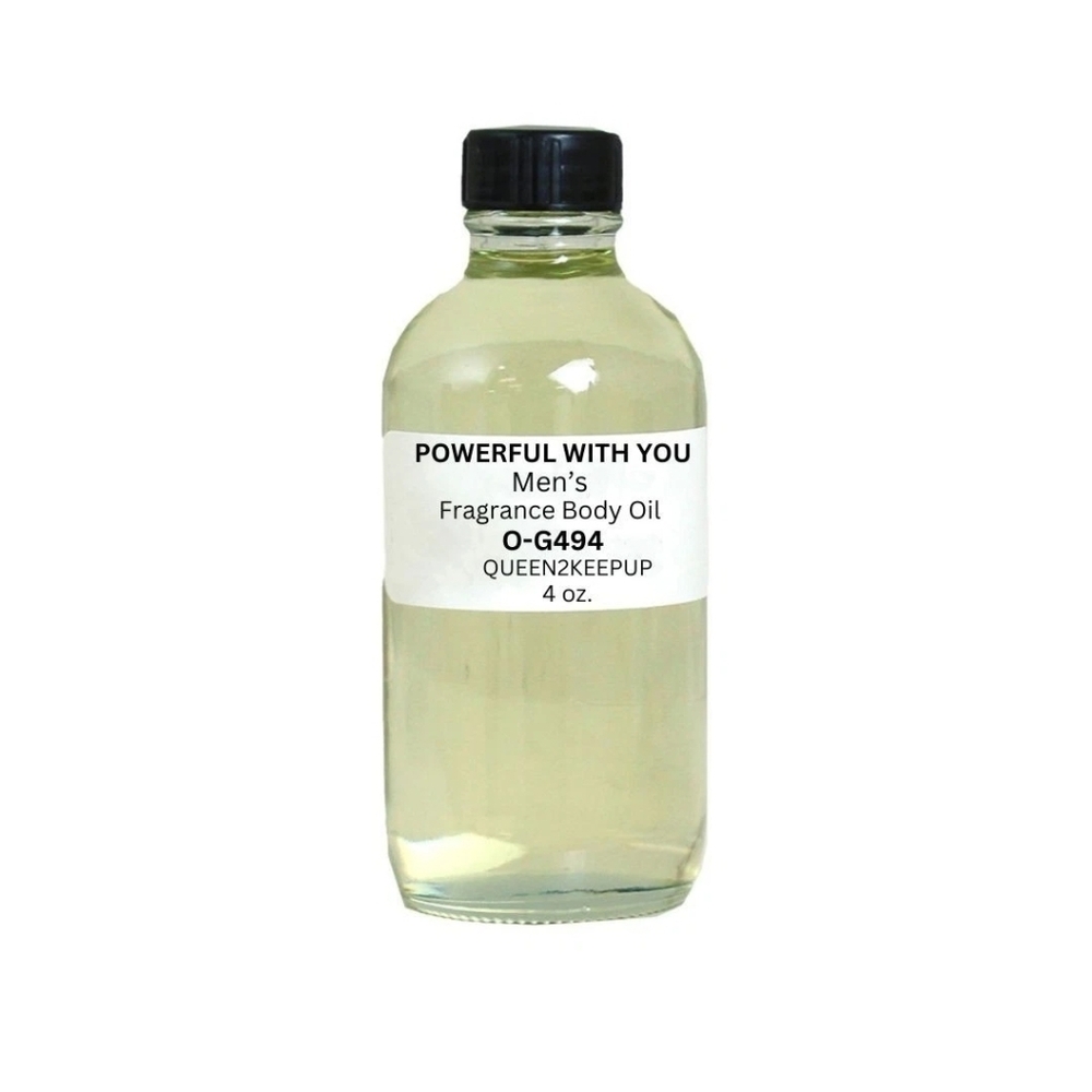 Powerful With You (Men) Body Oil 4 oz Fragrance All Natural Pure Uncut Scent